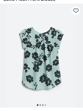 41 Hawthorn Mint Green Blouse with Black Floral Print